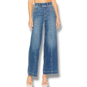 Spanx NWT Seamed Front Wide Leg Blue Women's Jeans